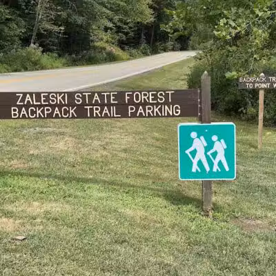 Zaleski State Forest Backpack Trailhead Parking: Selinde Roosenburg Memorial Backpack Trail - McArthur, OH