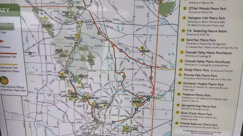 Bike & Hike Route 82 Trailhead Parking - Northfield, OH