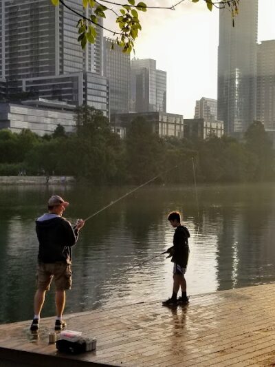 Dog Launch at Vic Mathias Shores - Austin, TX