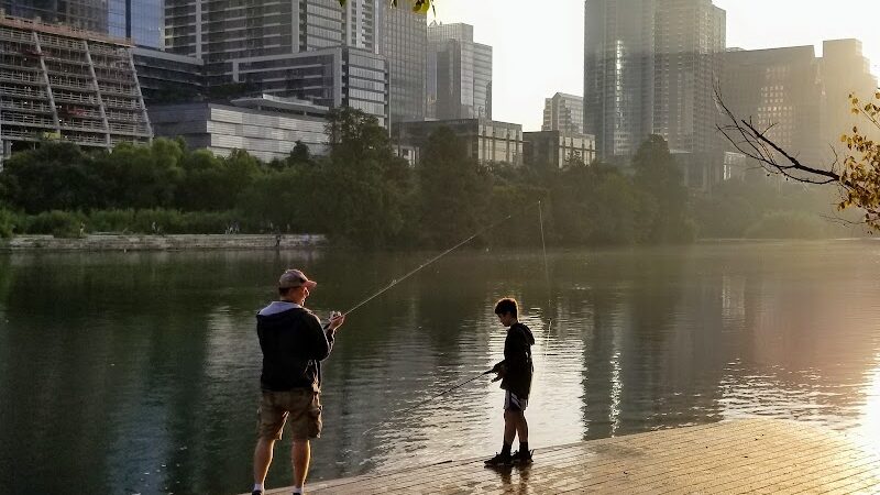 Dog Launch at Vic Mathias Shores - Austin, TX
