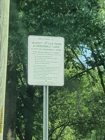 Buddy Attick Lake Park South Entrance - Greenbelt, MD