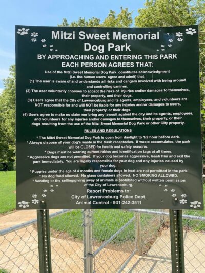 Mitzi L. Sweet Memorial Dog Park - Lawrenceburg, TN