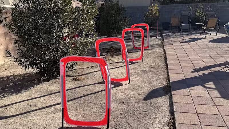 Kaurie’s fully fenced yard with agility trading course - North Las Vegas, NV
