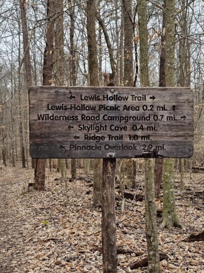 Trailhead to Skylight Cave - Ewing, VA