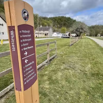 Great Allegheny Passage (GAP) trail access parking Whitsett - Perryopolis, PA