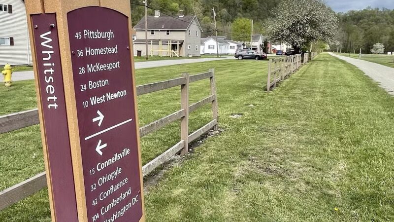 Great Allegheny Passage (GAP) trail access parking Whitsett - Perryopolis, PA