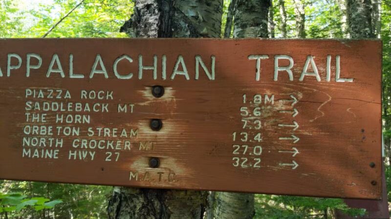 Appalachian Trail Piazza Rock Trail Head at Main St, ME Rt 4 - Rangeley, ME