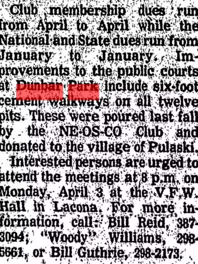 Dunbar Park - Pulaski, NY