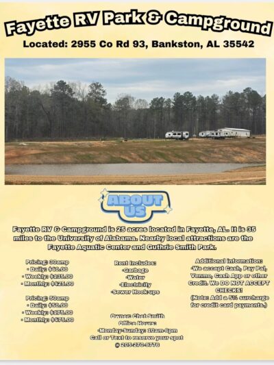 Fayette RV Park and Campground - Bankston, AL