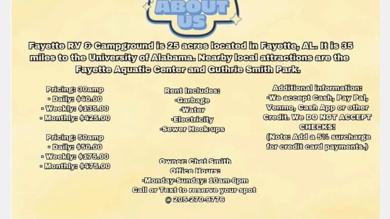 Fayette RV Park and Campground - Bankston, AL