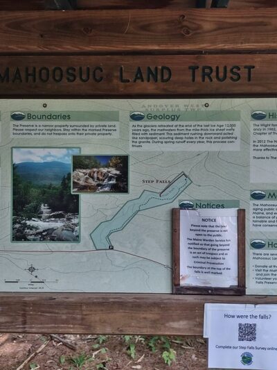Step Falls Hiking Trail Mahoosuc Land Trust - Newry, ME