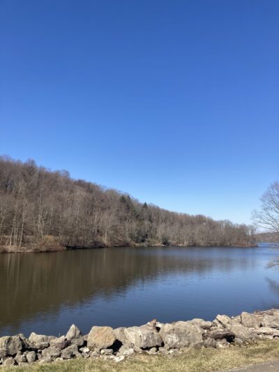 Lake Wilhelm Dam parking area w/trail access and restrooms - Sandy Lake, PA