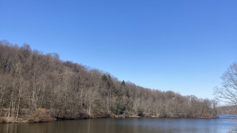 Lake Wilhelm Dam parking area w/trail access and restrooms - Sandy Lake, PA