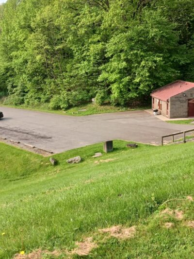 Lake Wilhelm Dam parking area w/trail access and restrooms - Sandy Lake, PA