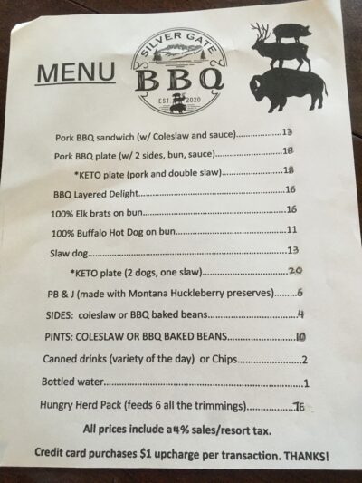Silver Gate BBQ - Silver Gate, MT