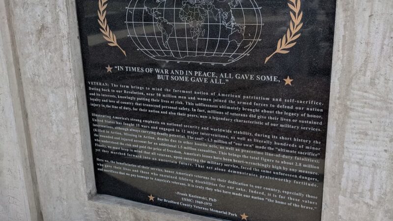 Bradford County Veterans Memorial Park - Towanda, PA