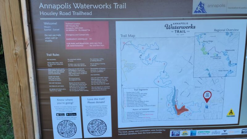 Annapolis Waterworks Trail - Housley Rd Trailhead - Annapolis, MD