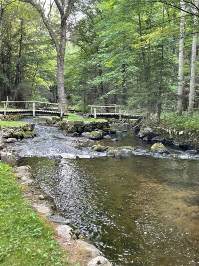 river and railroad park - Bowler, WI