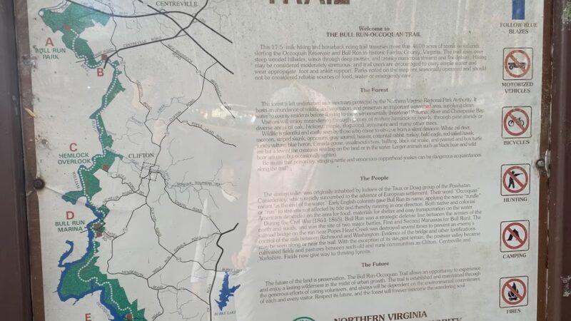 Bull Run-Occoquan Trail Yates Ford Road Trailhead - Clifton, VA