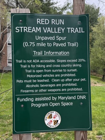 Red Run Valley Trail - Run Blvd Entrance & Parking Lot - Owings Mills, MD
