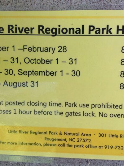 Little River Regional Park and Natural Area - Rougemont, NC