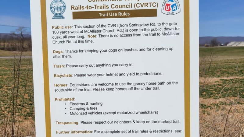 Cumberland Valley Rail Trail - Springview Rd Trailhead - West Pennsboro Township, PA