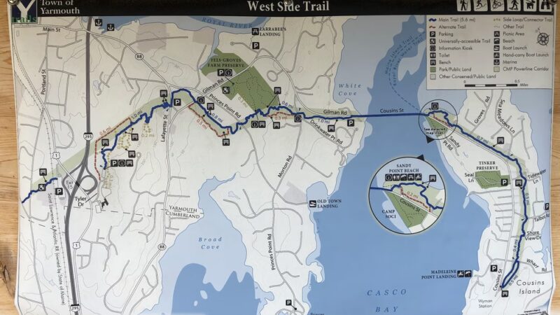 West Side Trail trailhead - Yarmouth, ME