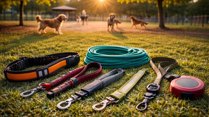Best dog park leashes including long line training leash reflective dog leash and hands free waist leash for safe dog park visits