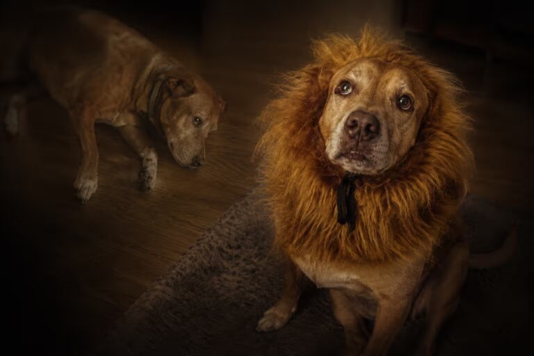 Little Foot, a senior golden retriever and pitbull mix, in a featured image for a Golden Paw Probiotic review